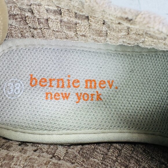 Bernie Mev Camel Basketweave Woven Stretch Slip On Wedge Heel Shoes Size 38 US 7 - Picture 10 of 16